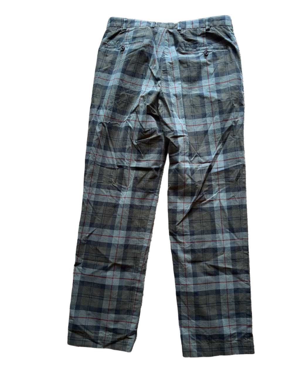 Brooks Brothers Clark Green Plaid Flat Front Chino Pants Men’s 35x32 - Picture 5 of 6